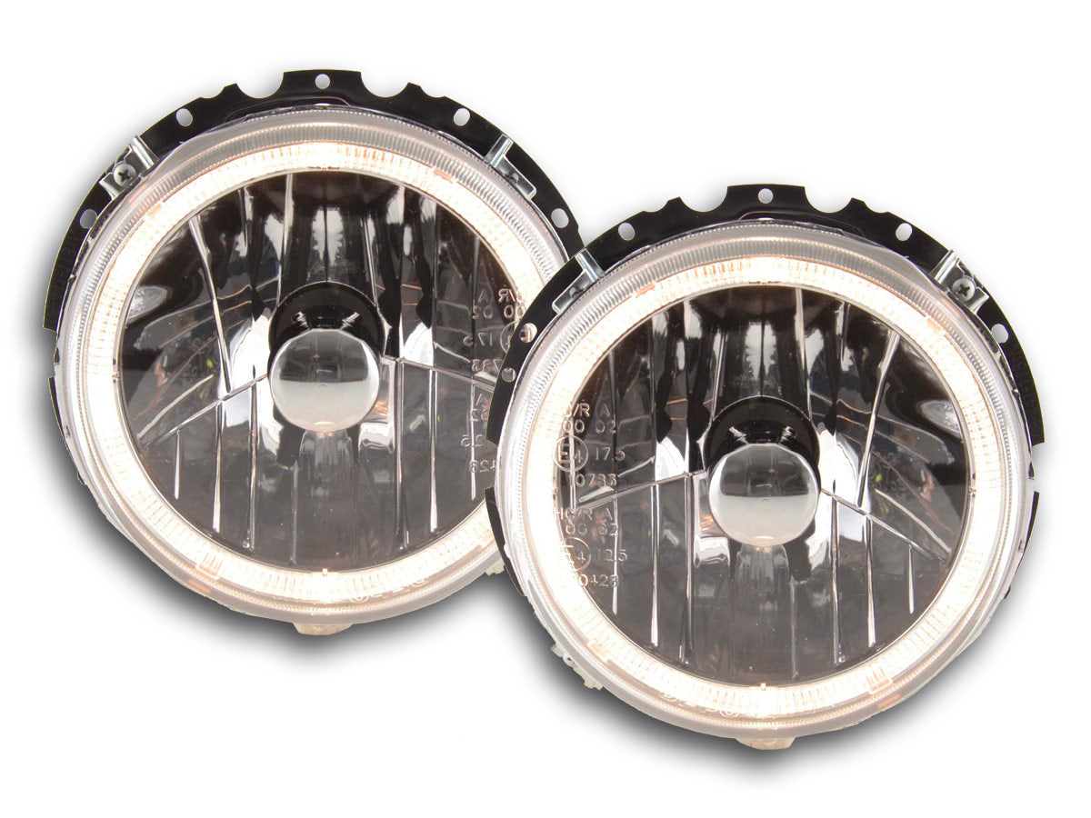 Scheinwerfer Set Angel Eyes VW Golf 1 Typ 17 74-83 chrom Scheinwerfer Set Angel Eyes VW Golf 1 Typ 17 74-83 chrom
